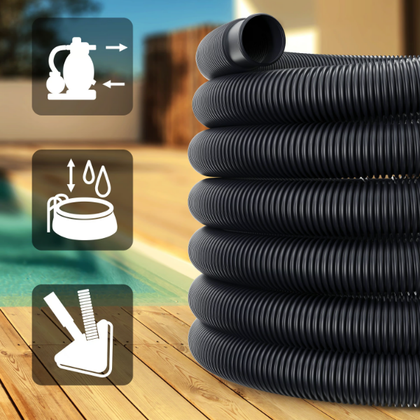 Tubo per piscina nero Ø32mm x 14m