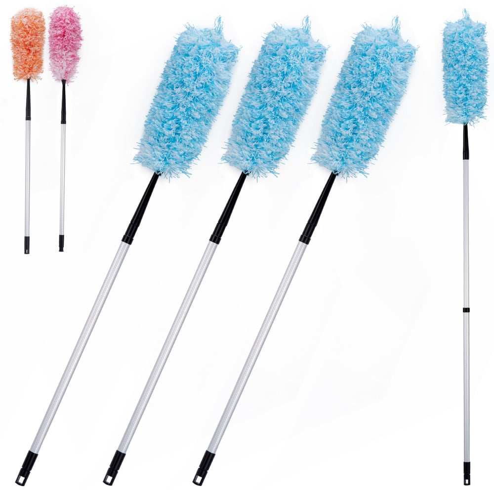 3x Spolverino estensibile in microfibra con piuma