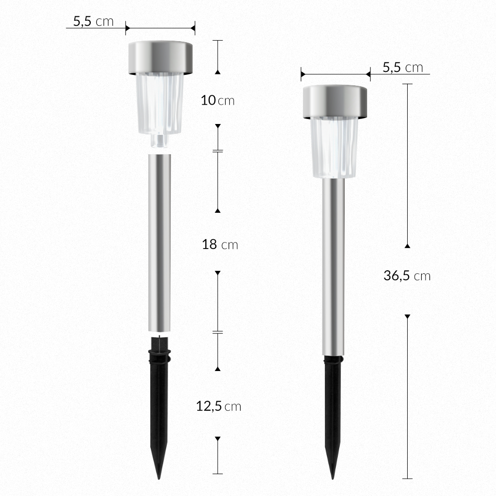 Lampade solari LED set 16 pz acciaio inox multicolore