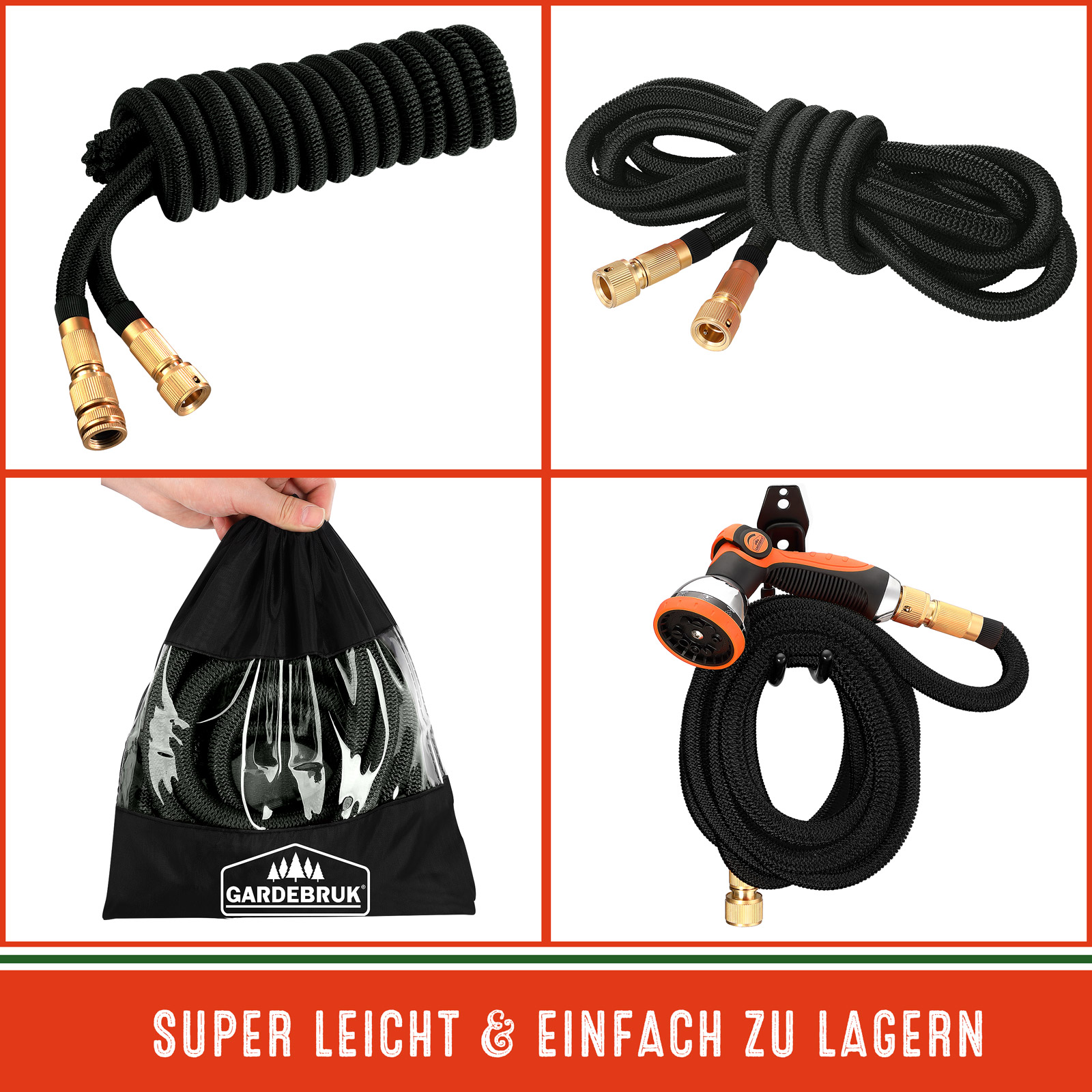 Tubo per Irrigazione Nero 7,5m Flessibile