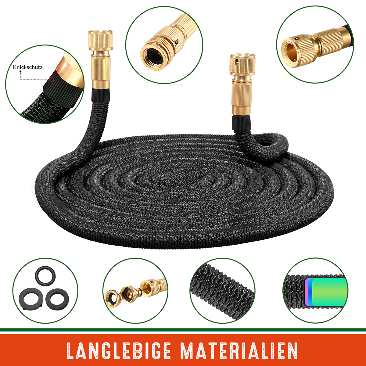 Tubo per Irrigazione Nero 7,5m Flessibile