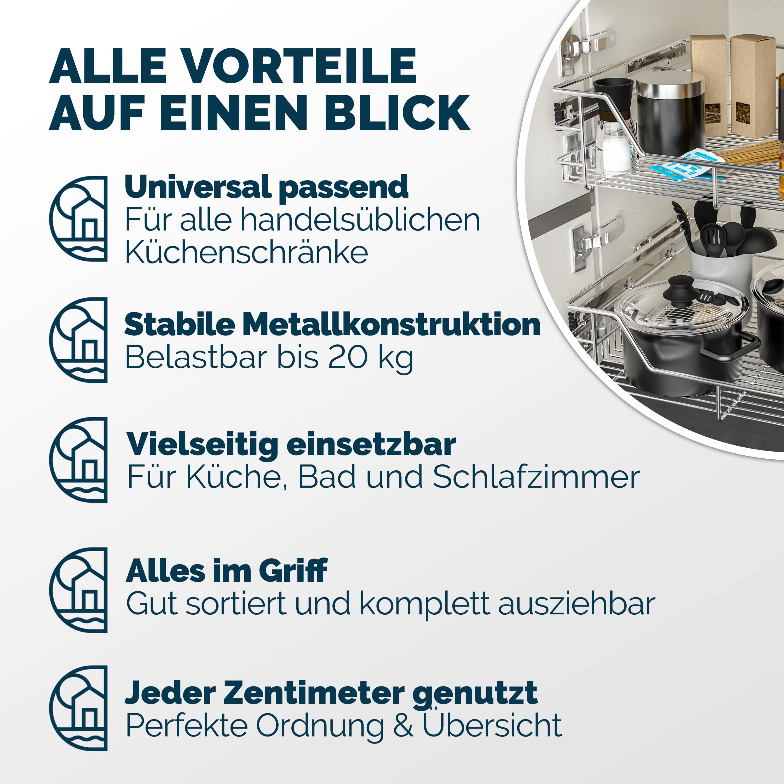 Cassetti telescopici scorrevoli 2 pz 60 cm