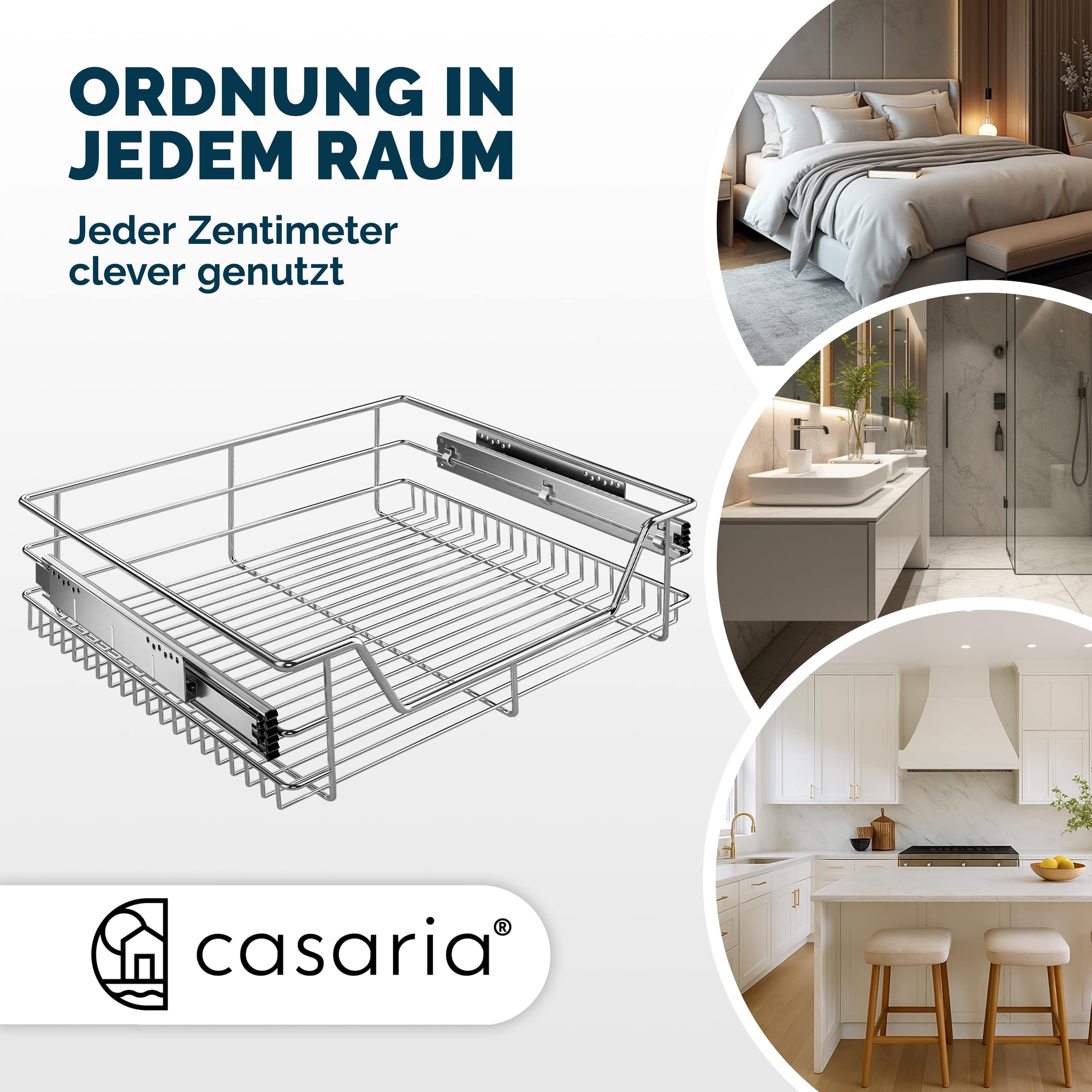 Cassetti telescopici scorrevoli 2 pz 60 cm