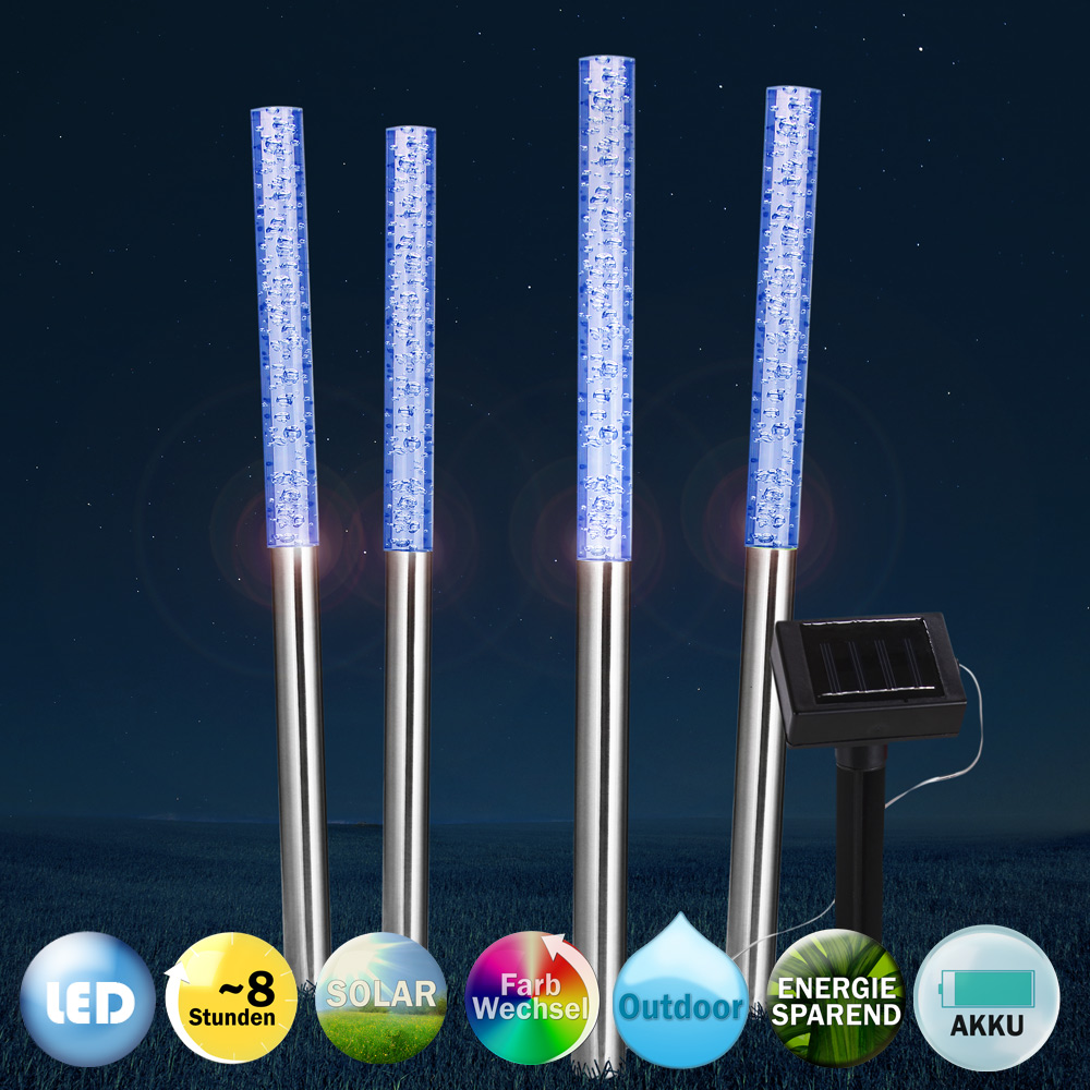 4 Plug-In Lampade Solari LED per Giardino