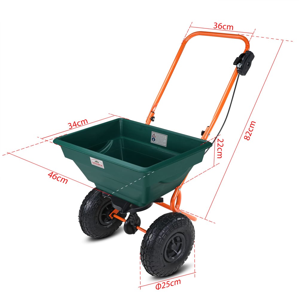 Carrello Concimatore Verde 20 Litri: Distribuzione Facile per il Giardino