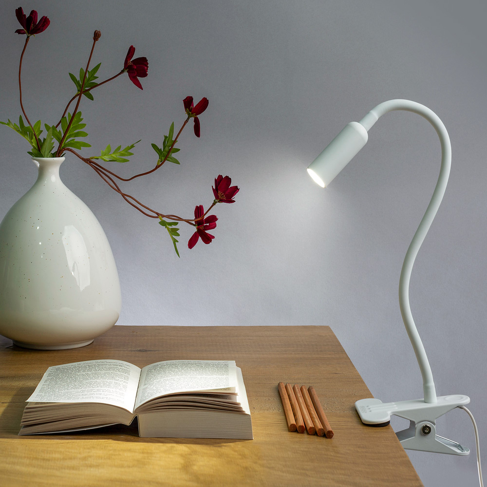 Lampada a Pinza LED USB Bianca