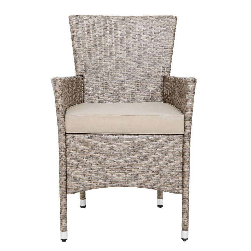 Salotto da Giardino 8+1 Polyrattan Crema con Cuscini Sfoderabili