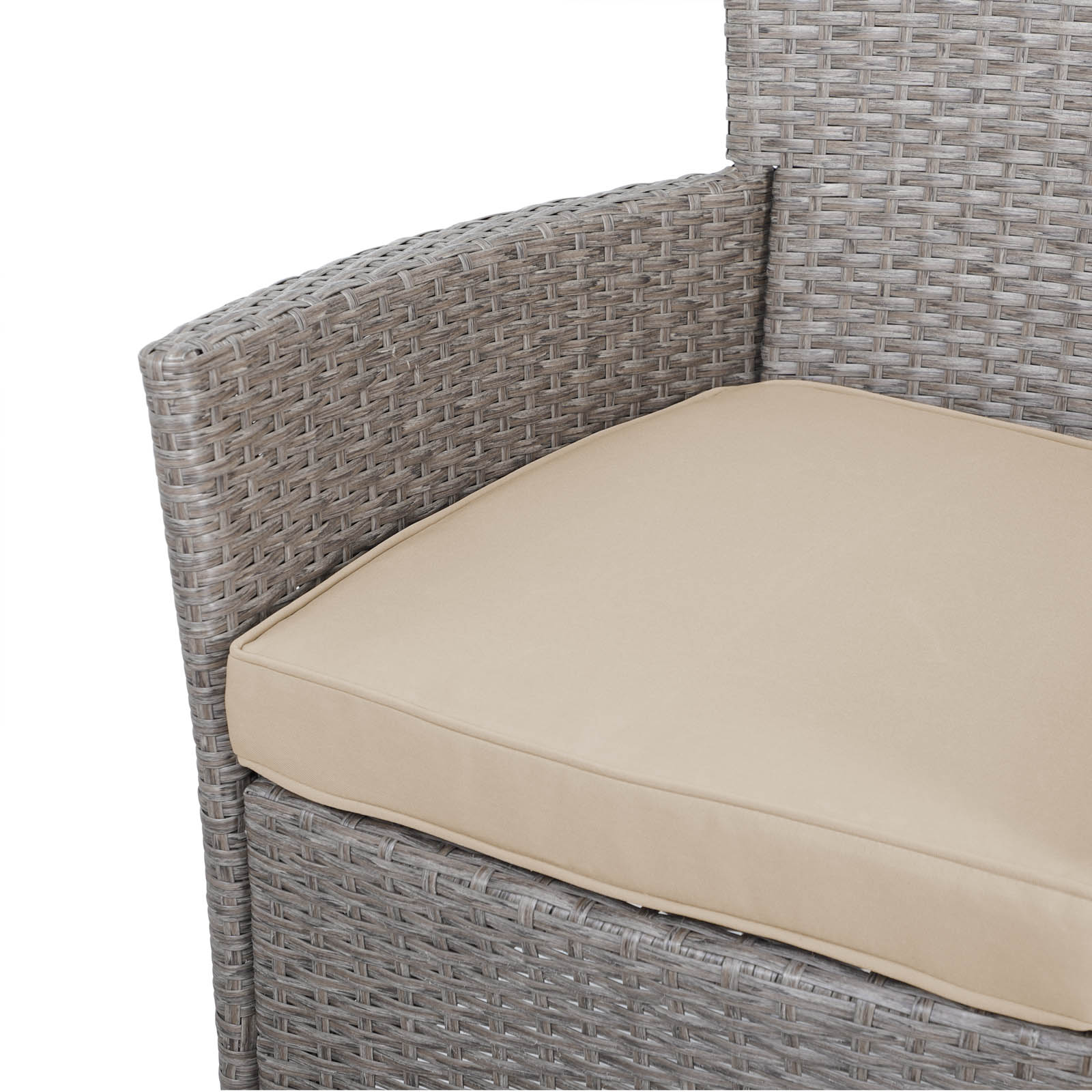 Salotto da Giardino 8+1 Polyrattan Crema con Cuscini Sfoderabili