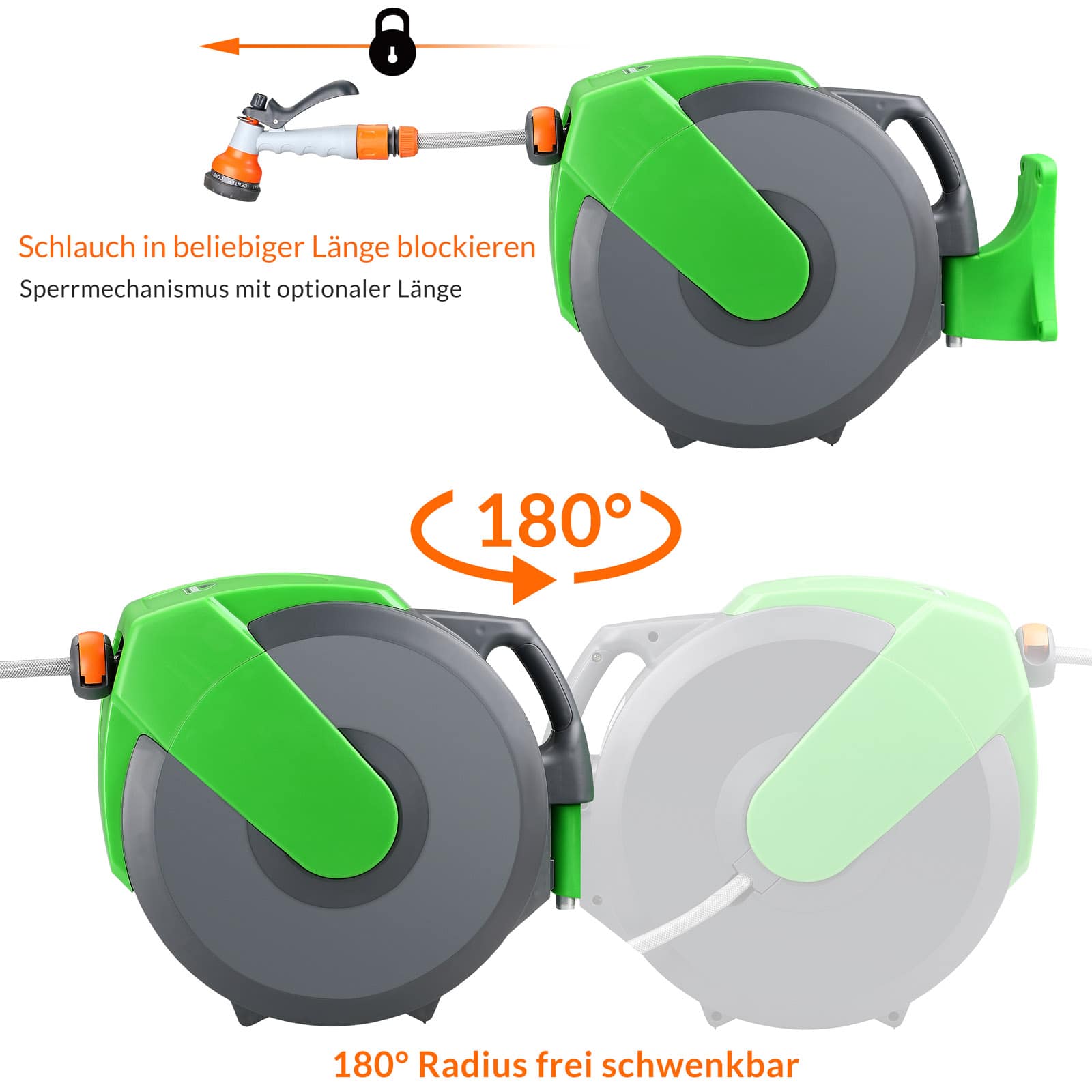 Avvolgitubo da Giardino Automatico 20m + 2m: Irrigazione e Molto Altro