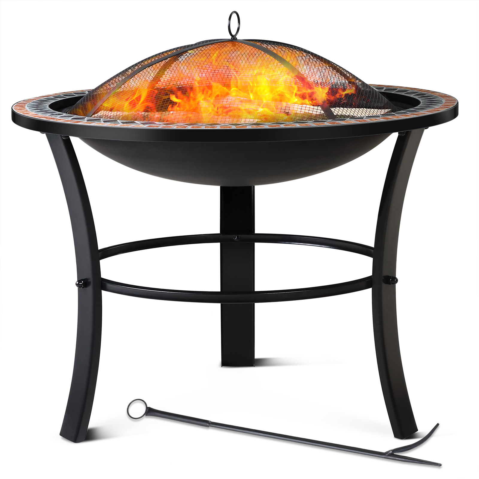Braciere da giardino Sevilla nero motivo mosaico Ø76cm