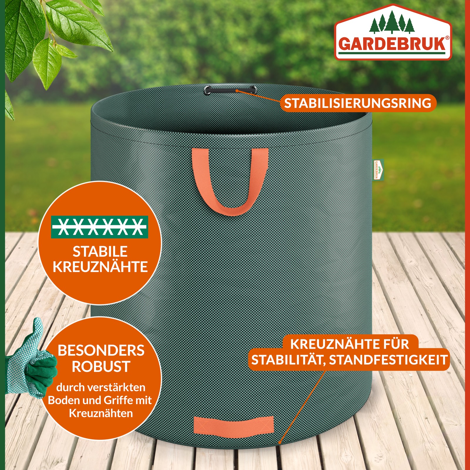 Set 4x Sacchi da giardino 500L