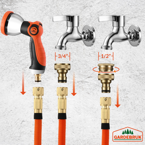 Tubo per Irrigazione Arancione 15m Flessibile Gardebruk