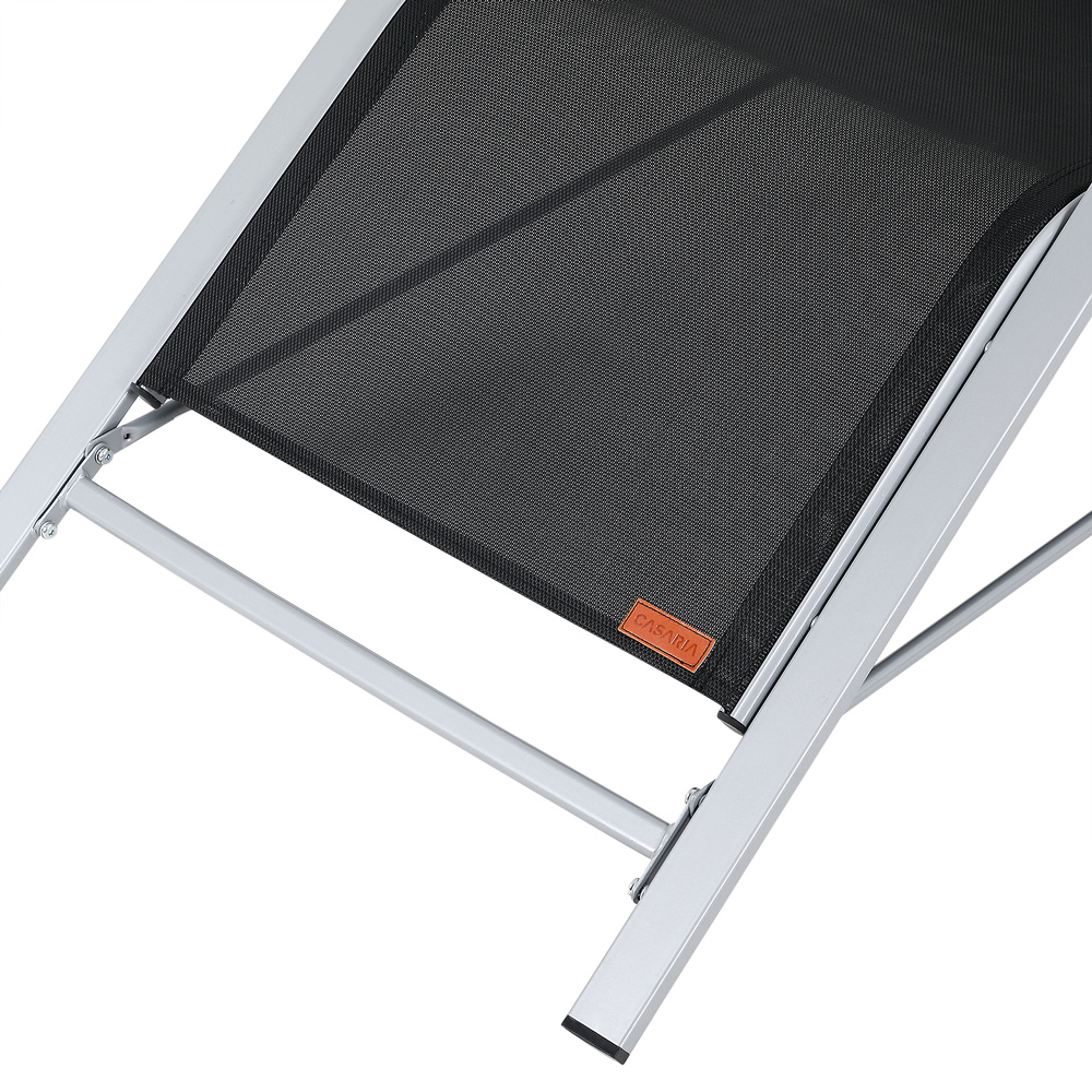 Set da 2 Sdraio Siena Antracite 190x62x71cm - CASARIA