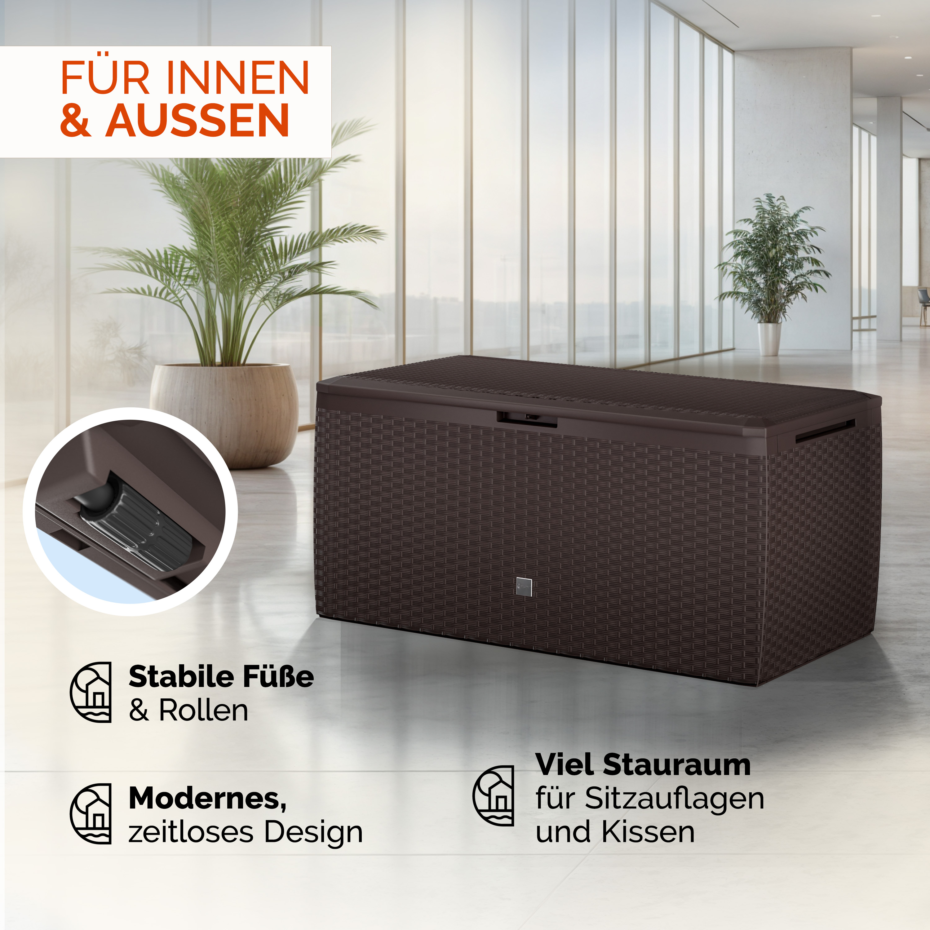 Baule da giardino Rato Plus marrone 114x47x60cm