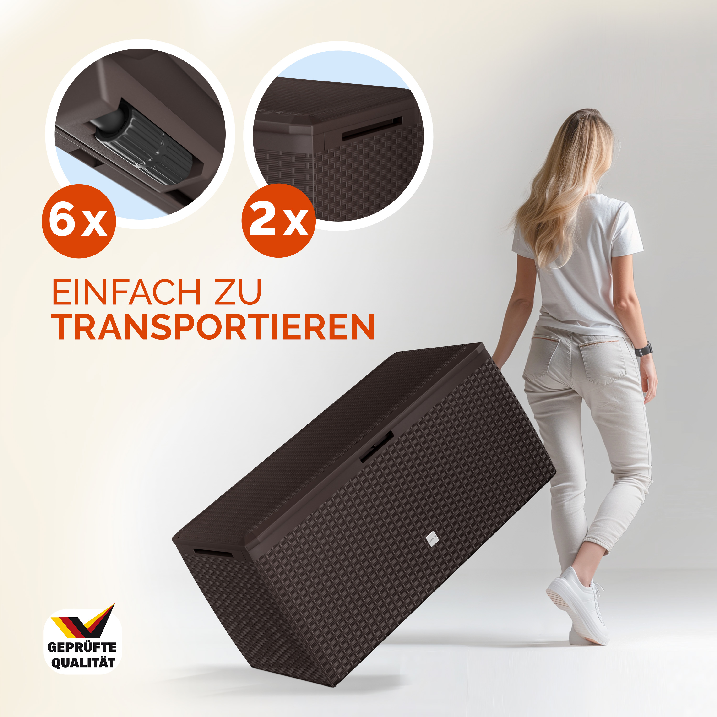 Baule da giardino Rato Plus marrone 114x47x60cm