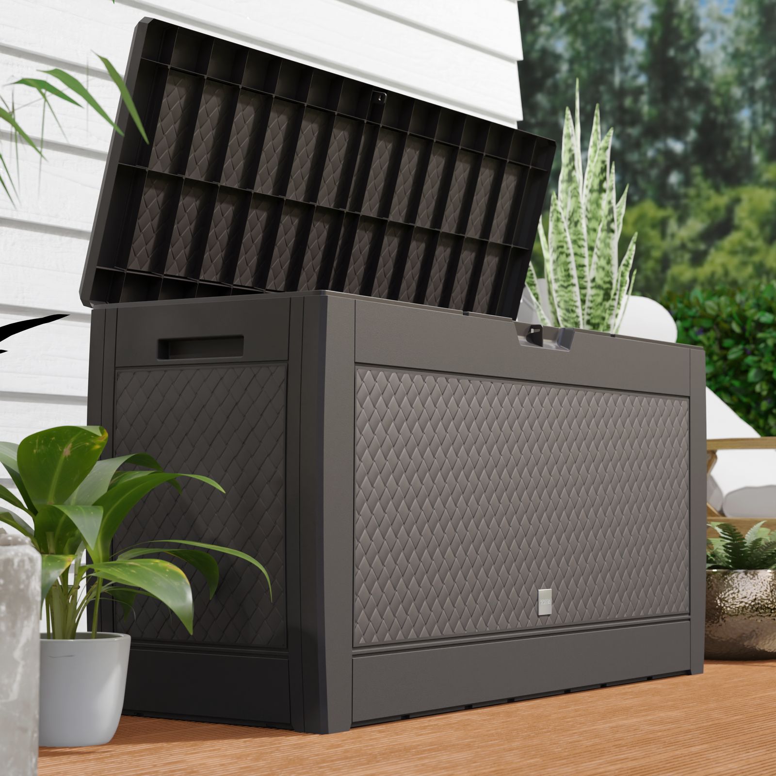 Baule da Giardino Brick Antracite 310L - Dimensioni 119x48x60cm