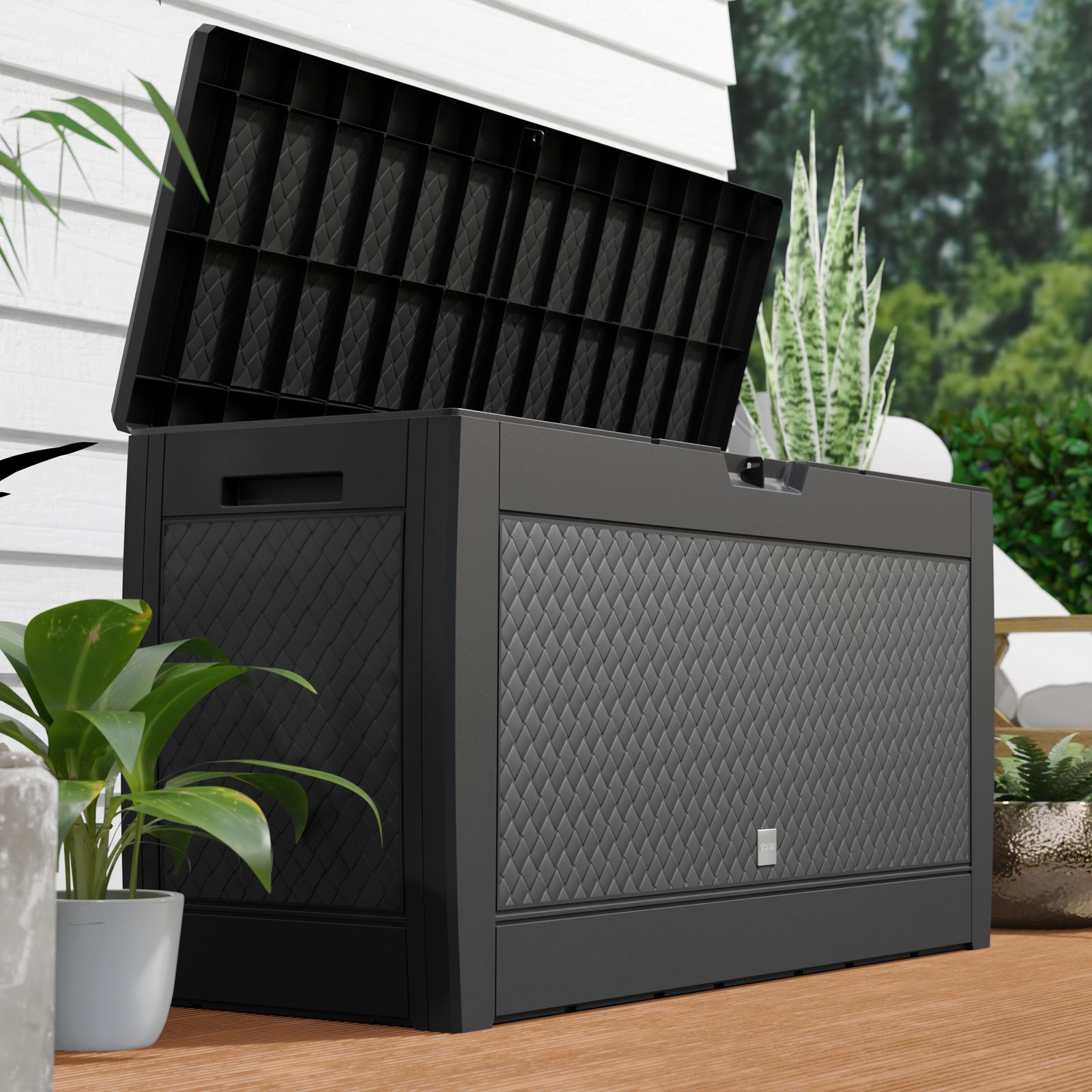 Baule da Giardino Brick Antracite 310L - Dimensioni 119x48x60cm