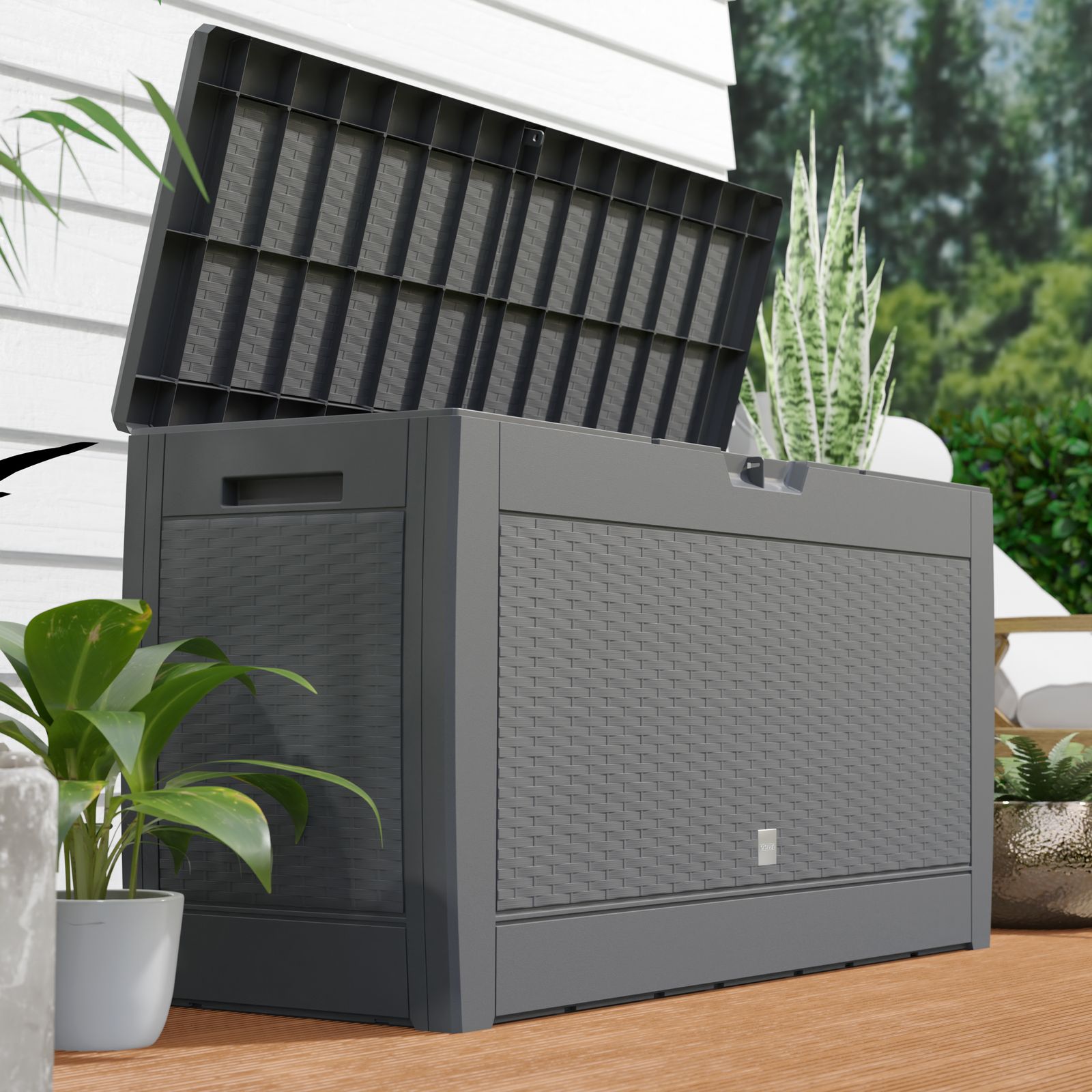 Baule da Giardino Brick Antracite 310L - Dimensioni 119x48x60cm