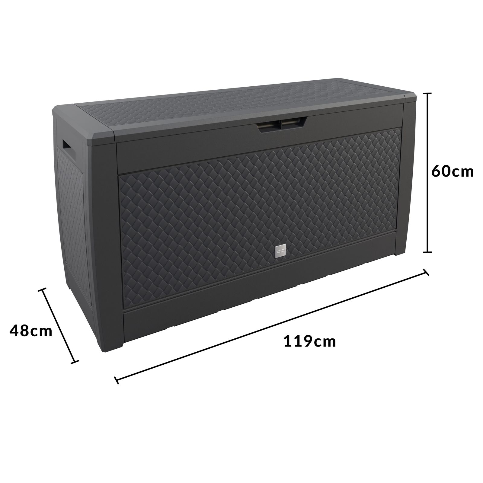 Baule da Giardino Brick Antracite 310L - Dimensioni 119x48x60cm