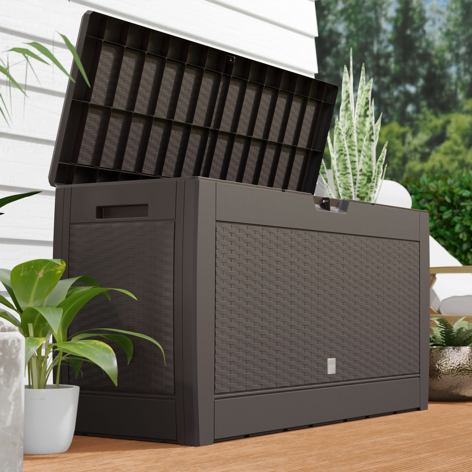 Baule da Giardino Brick Antracite 310L - Dimensioni 119x48x60cm