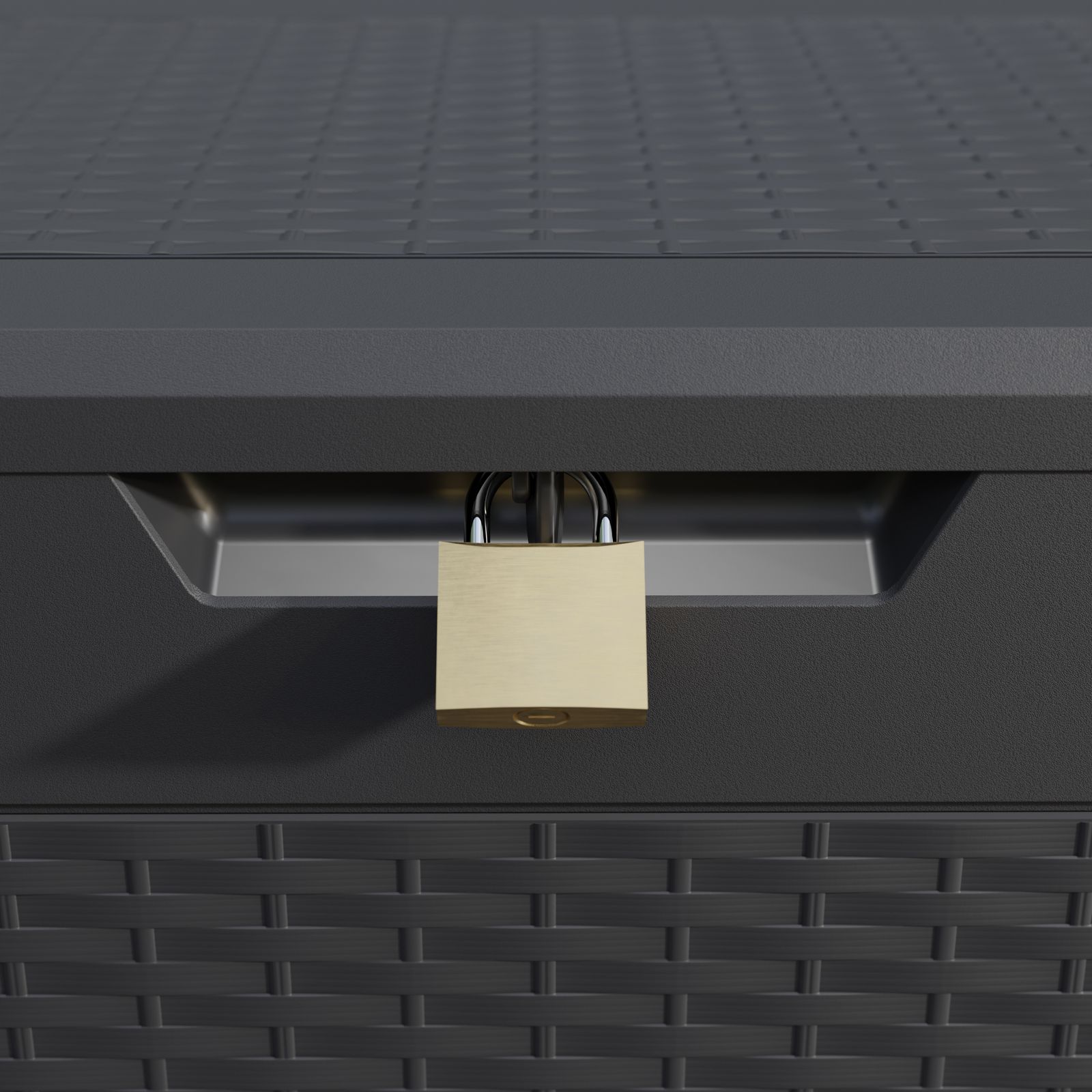 Baule da Giardino Brick Antracite 310L - Dimensioni 119x48x60cm