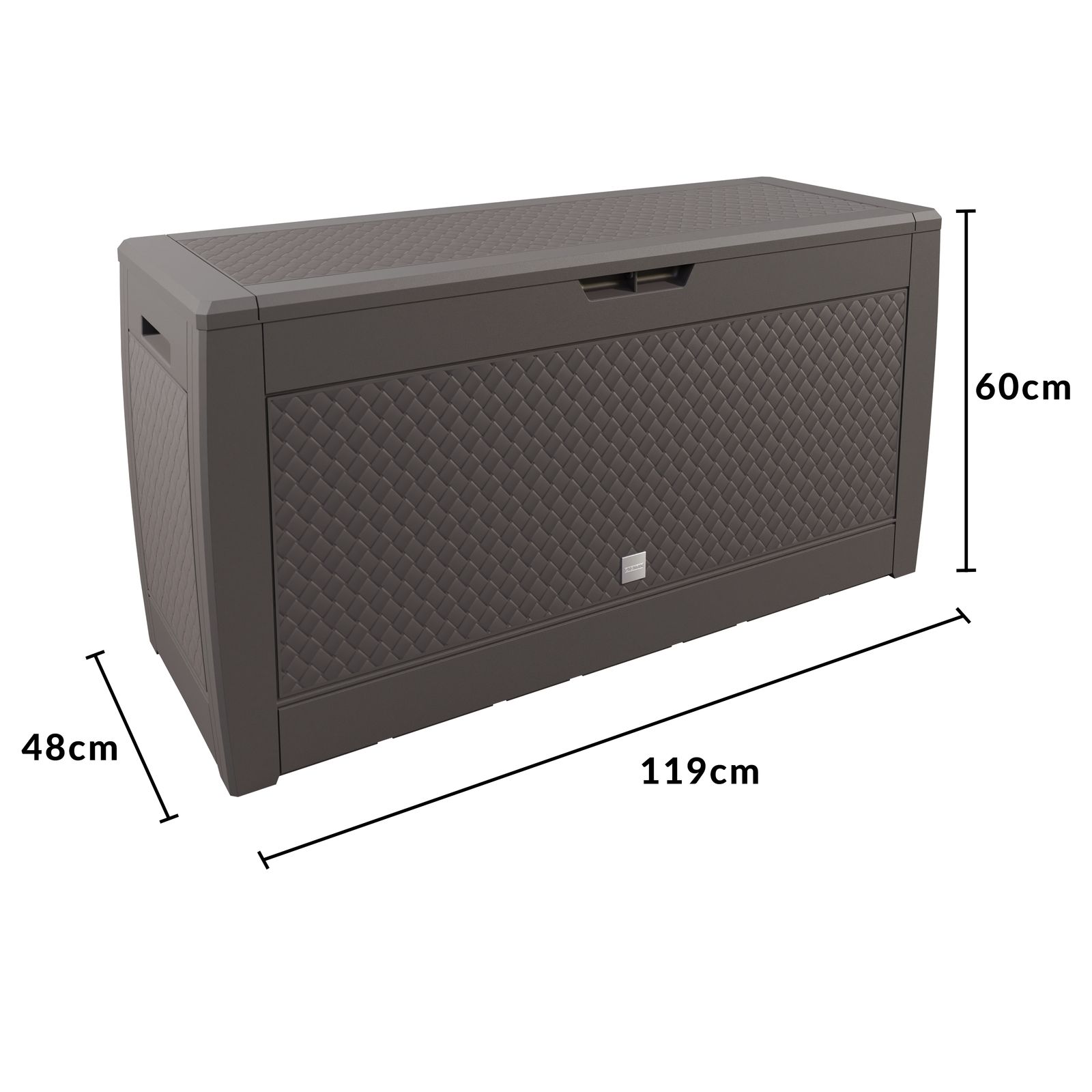 Baule da Giardino Brick Antracite 310L - Dimensioni 119x48x60cm