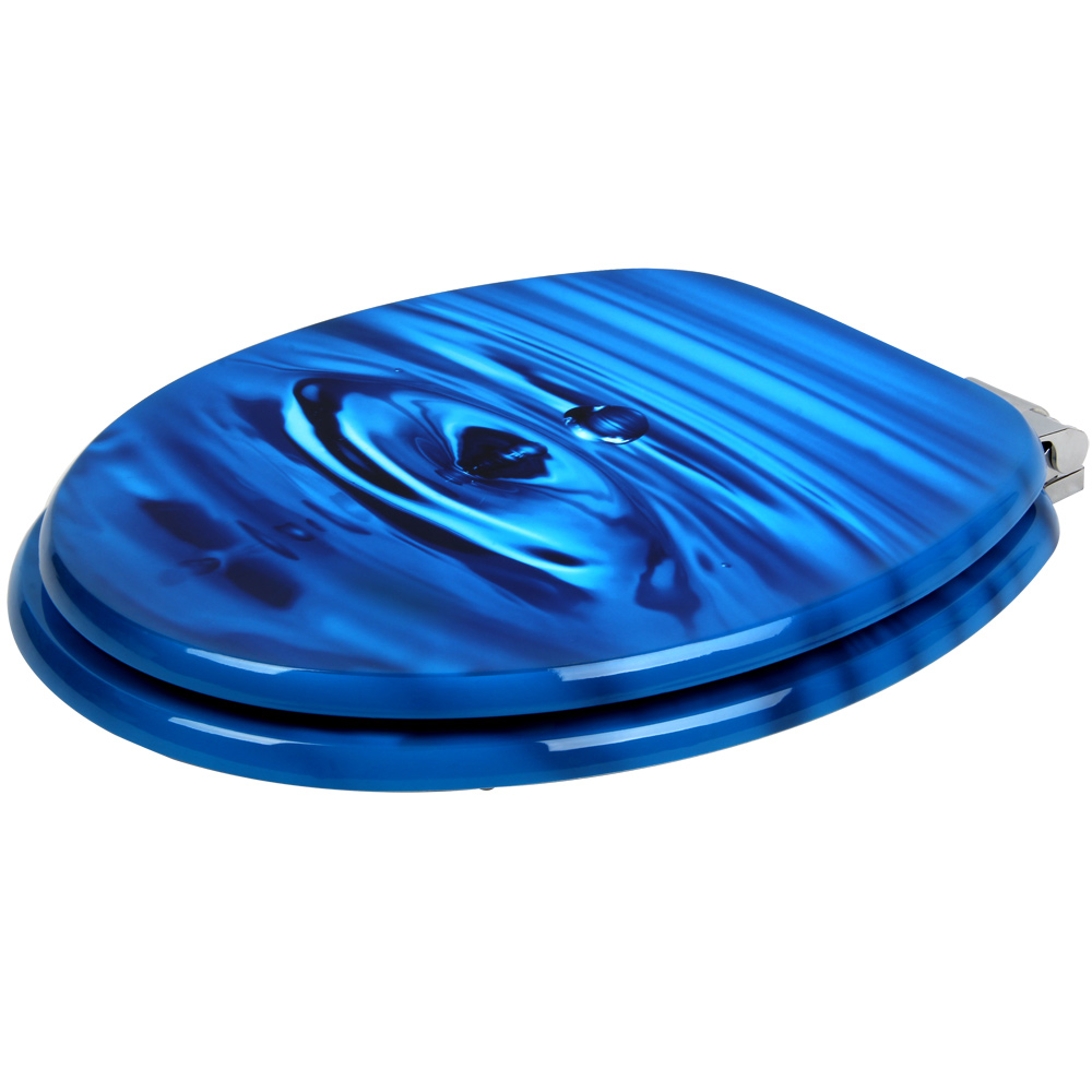 Copriwater Drops in Water Blu - Chiusura Ammortizzata Antibatterica