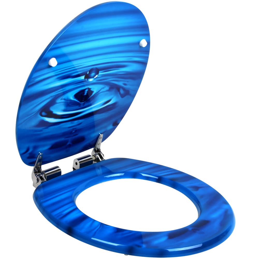 Copriwater Drops in Water Blu - Chiusura Ammortizzata Antibatterica