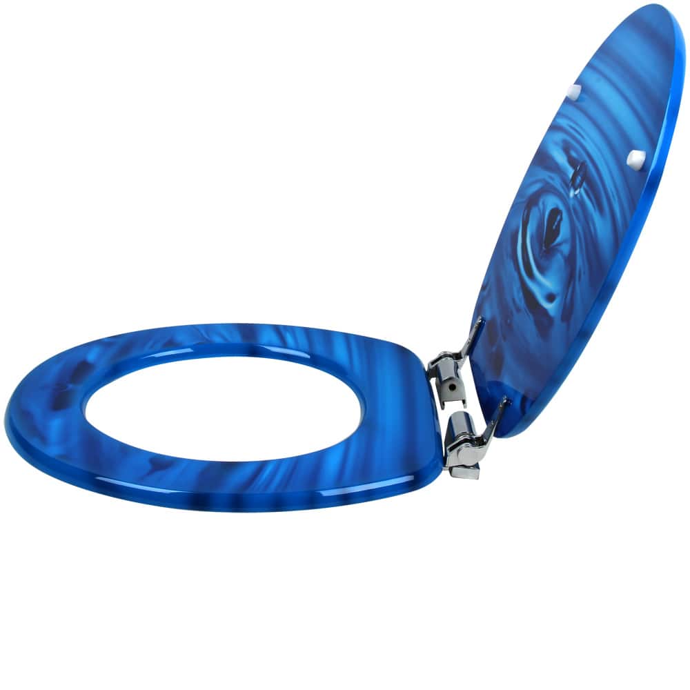 Copriwater Drops in Water Blu - Chiusura Ammortizzata Antibatterica