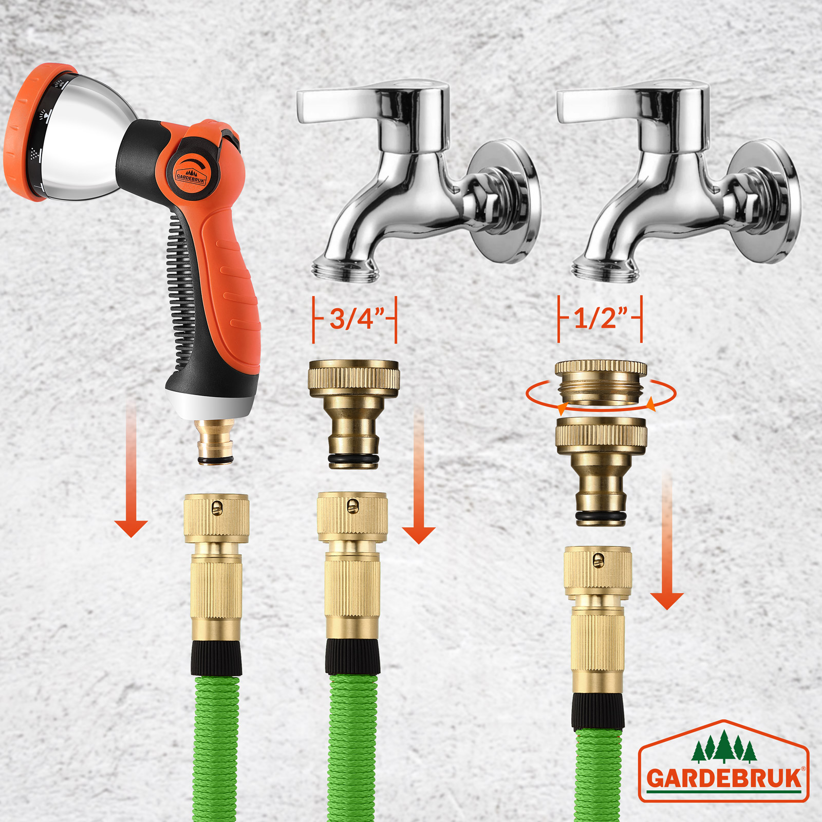 Tubo per irrigazione verde 15 m flessibile