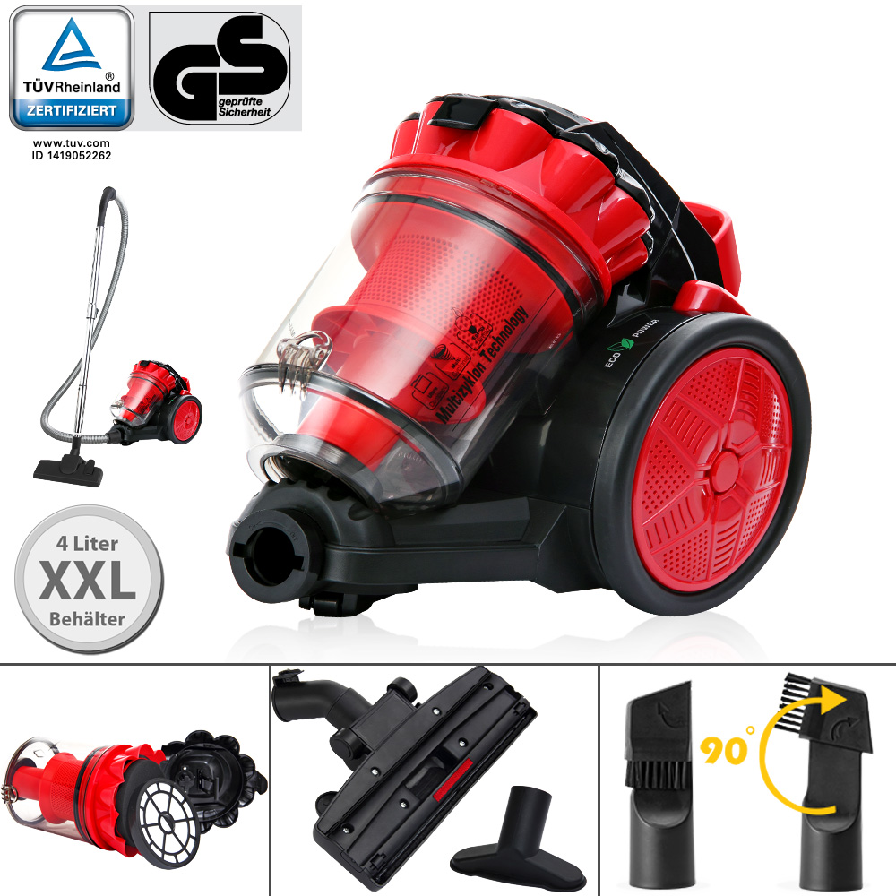 Aspirapolvere ECO Power Multiciclone 900W - Rosso