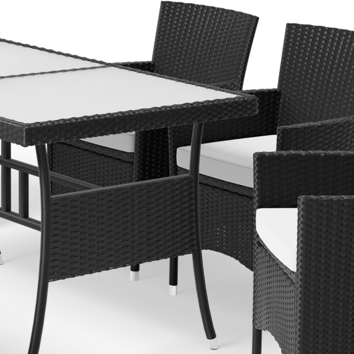 Salotto da Giardino Malta: Elegante Set 17 Pezzi in Polyrattan Nero