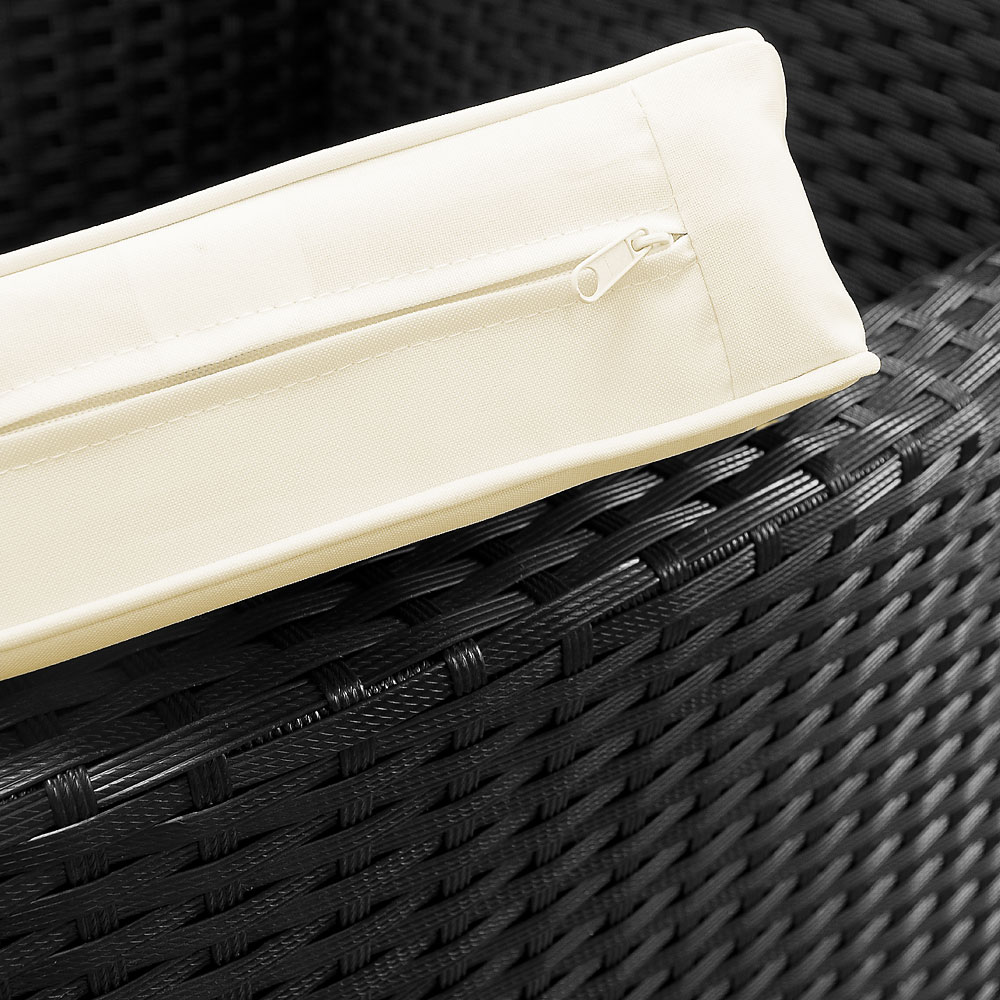 Salotto da Giardino Malta: Elegante Set 17 Pezzi in Polyrattan Nero