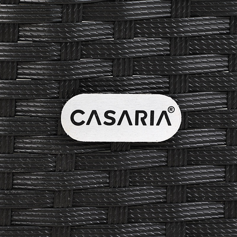 Lettino Regolabile Nero-Crema Polyrattan 200x60x40cm