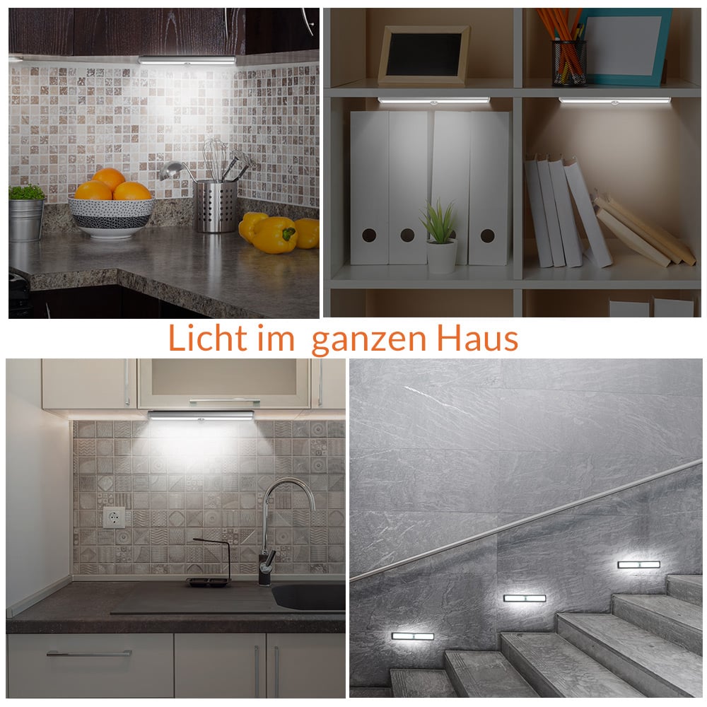 Lampade LED Subpensili Set di 4 Pezzi con Sensore di Movimento