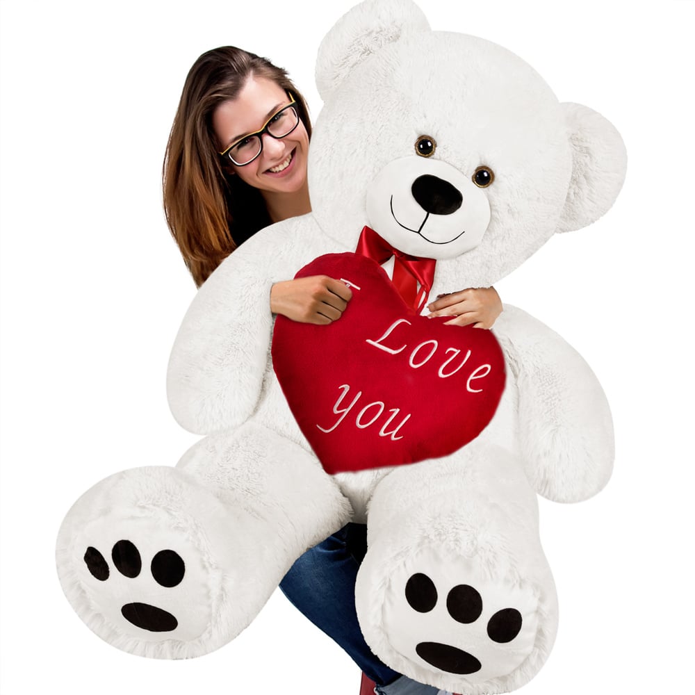 Orso Peluche XL 100cm con cuscino a cuore