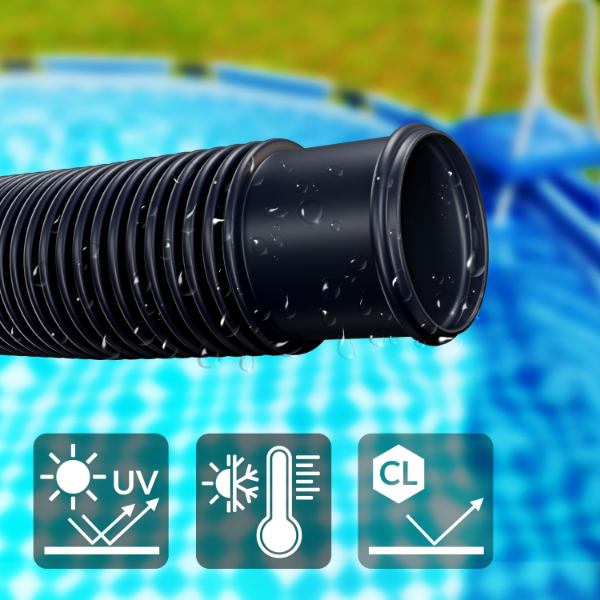 Tubo per Piscina Nero Ø38mm x 6m - monzana®