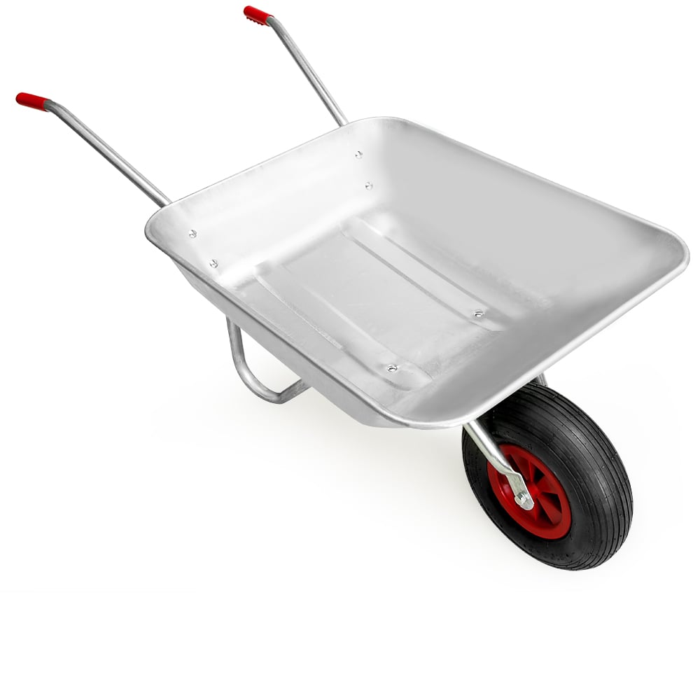 Carriola da Giardino in Acciaio Zincato 80L - Ideale per Trasporti Leggeri