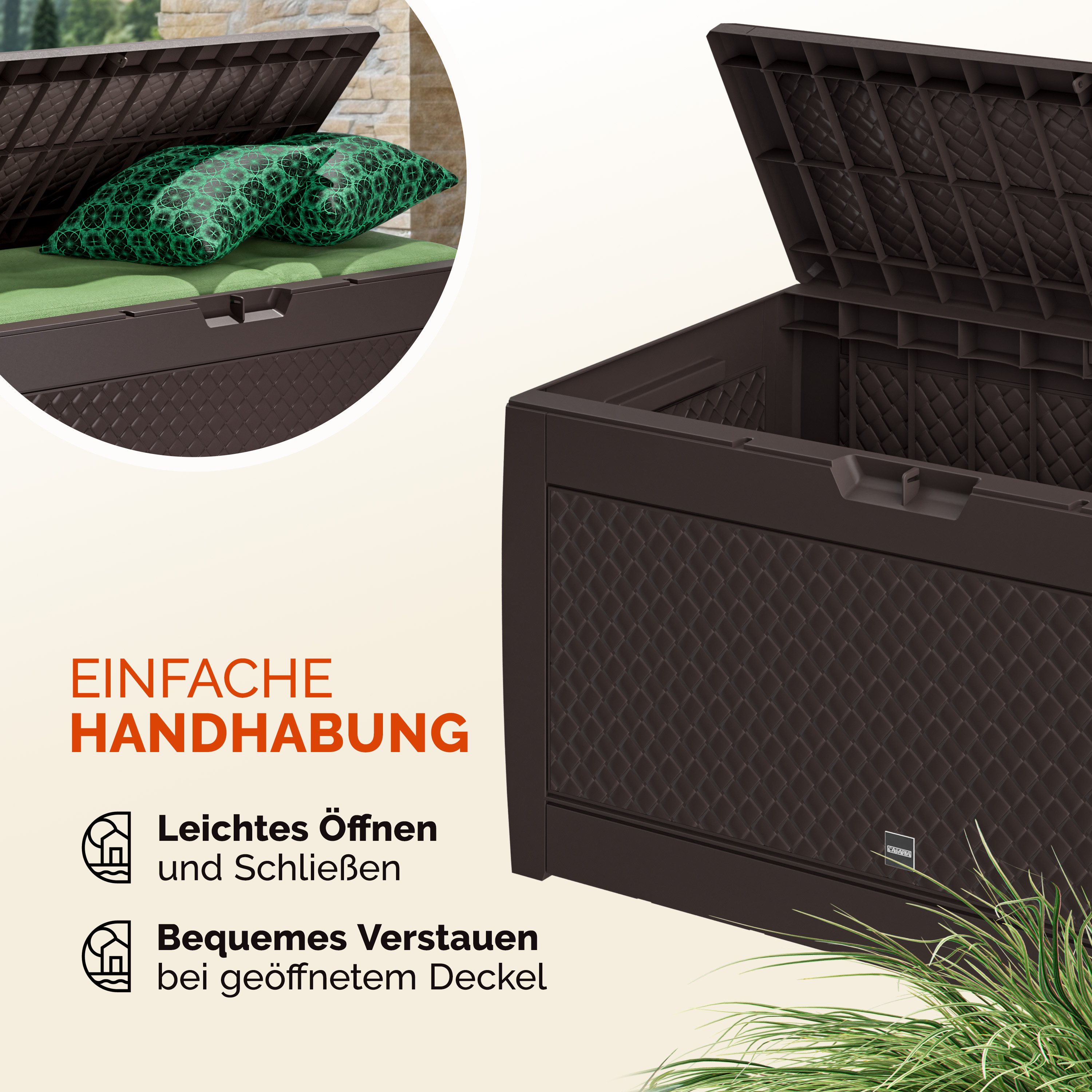 Baule da giardino Matuba marrone 119x48x60cm