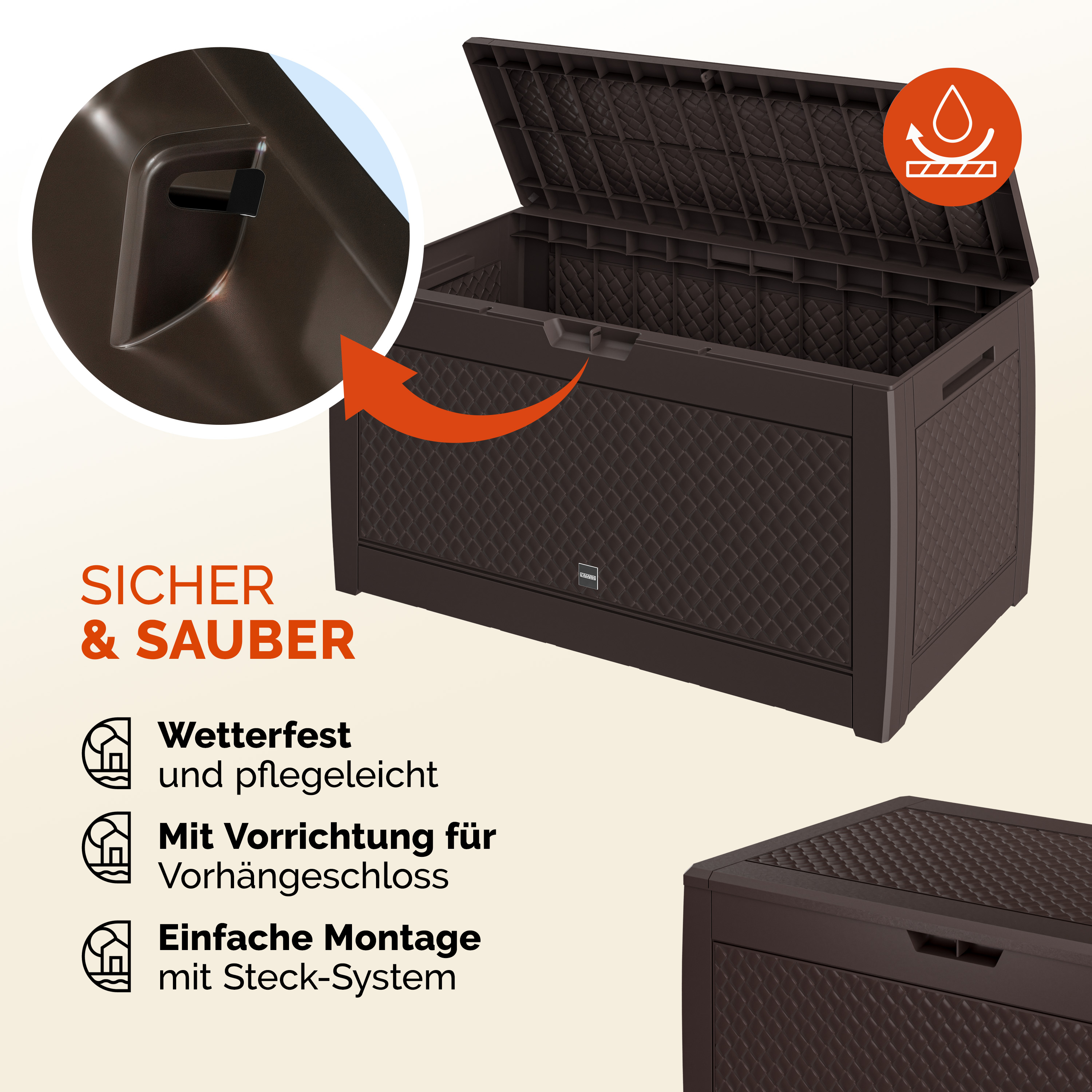 Baule da giardino Matuba marrone 119x48x60cm