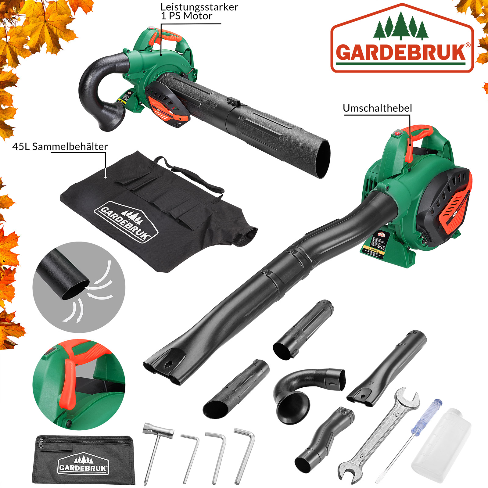 Soffiatore aspiratore benzina sacchetto 45L