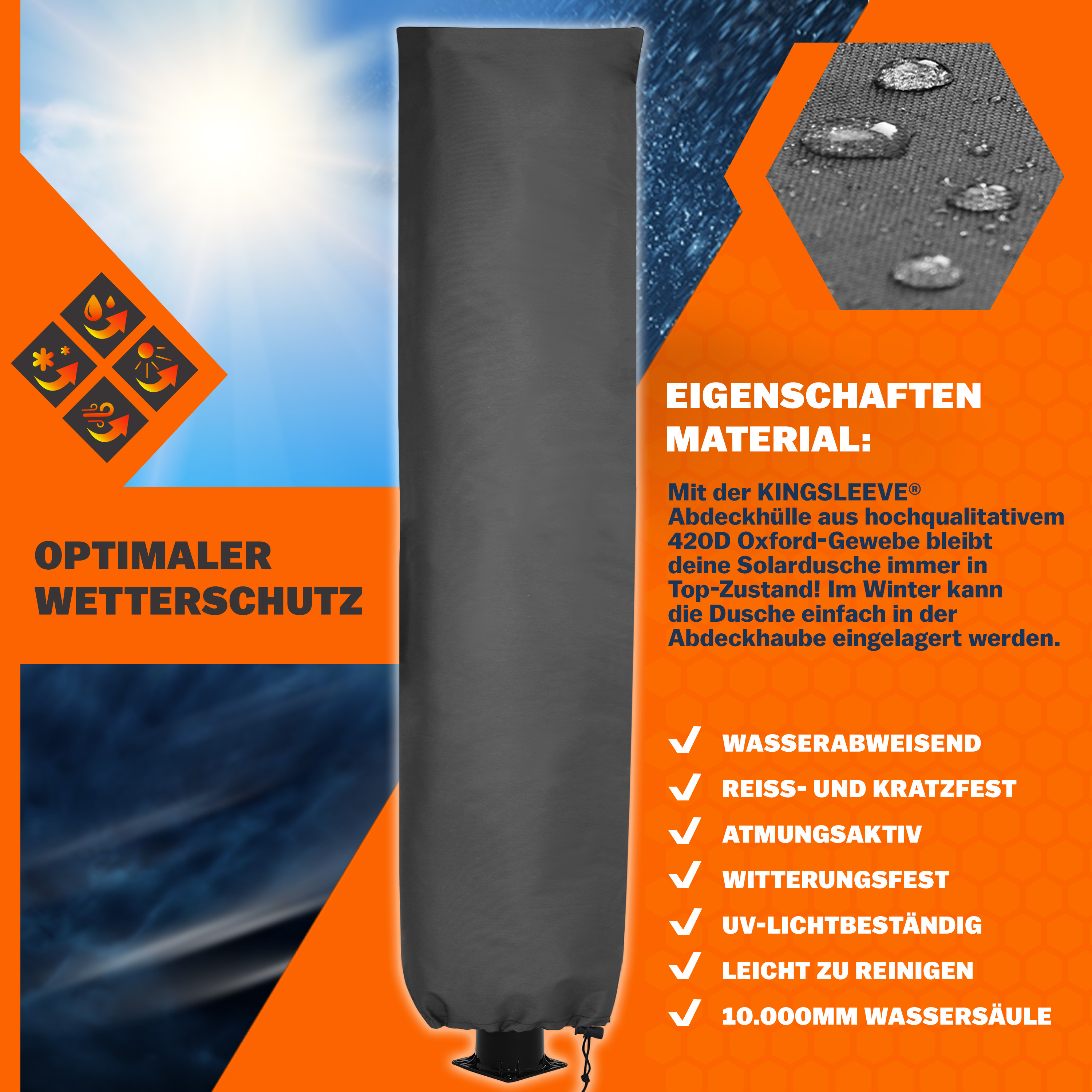 Doccia Solare da Giardino 60°C + Rubinetto Lavapiedi - Risparmio Energetico