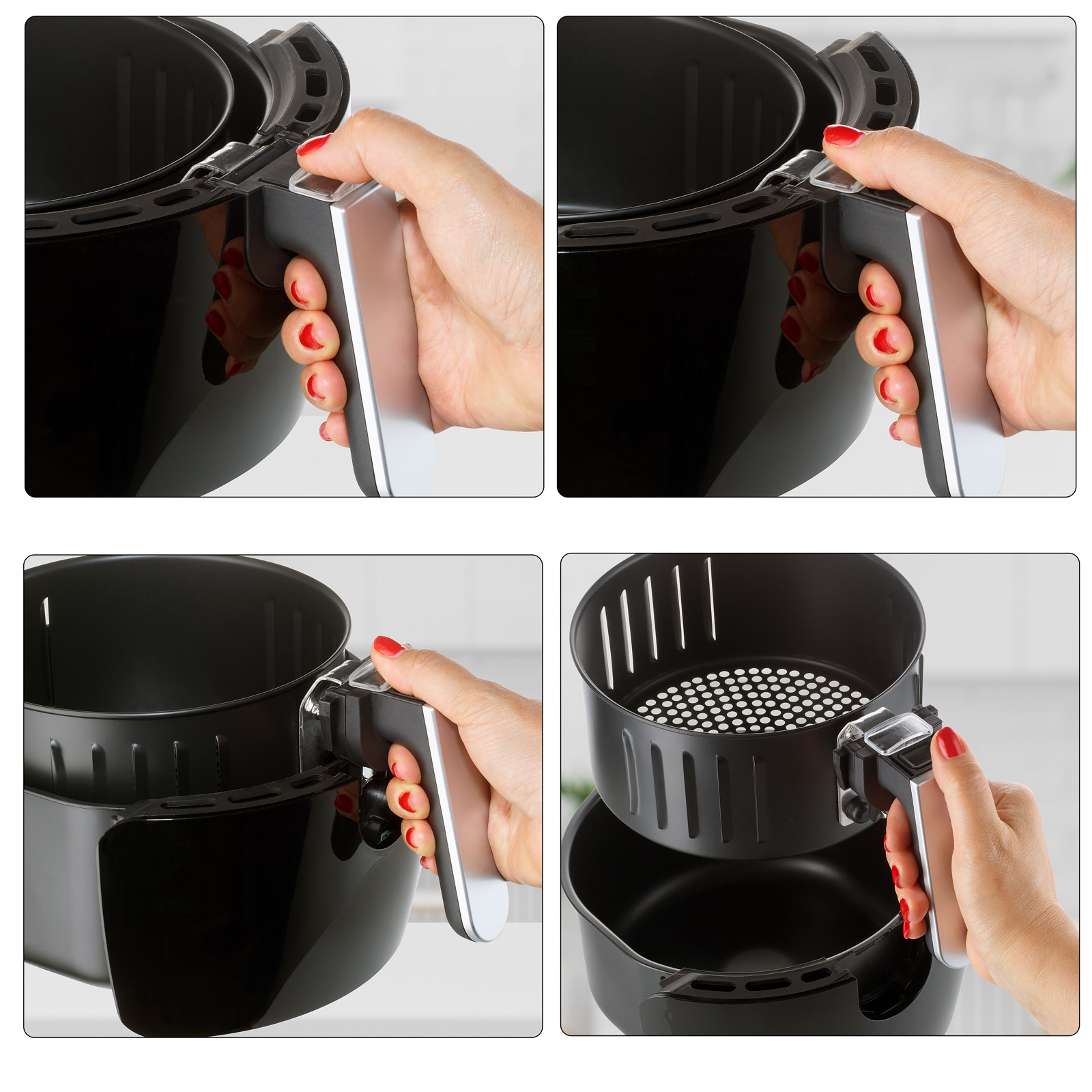 Friggitrice ad aria digitale nera 3,6l 1500W