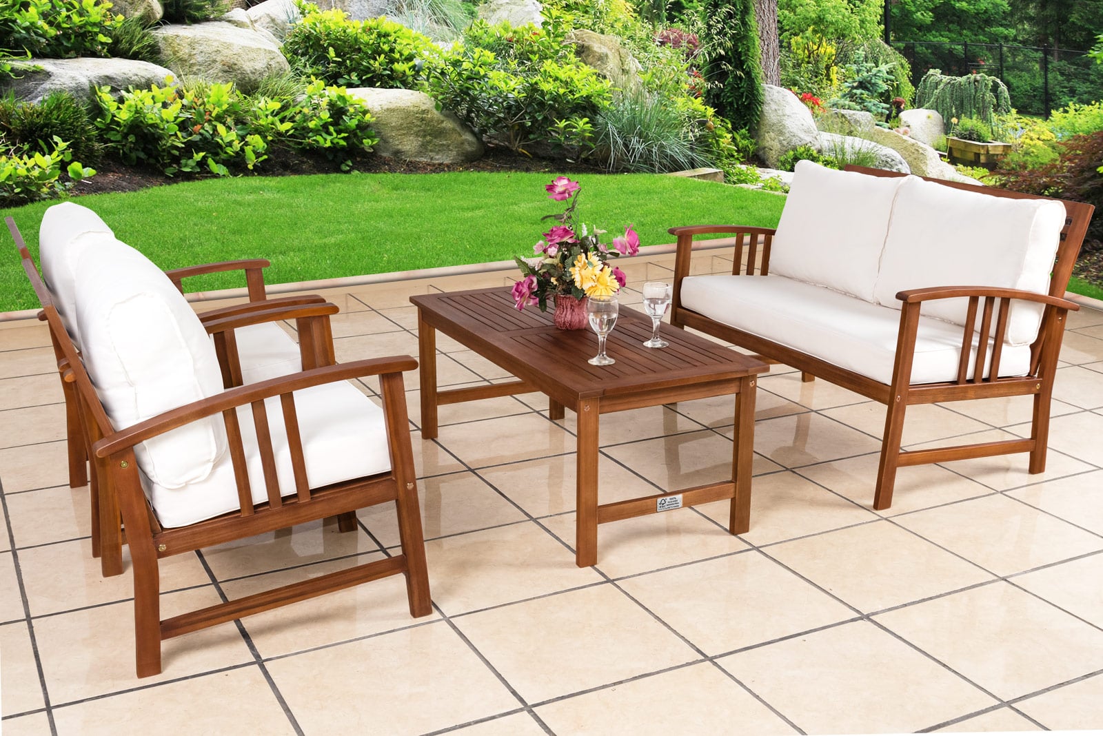 Salottino da giardino Atlas lounge legno acacia