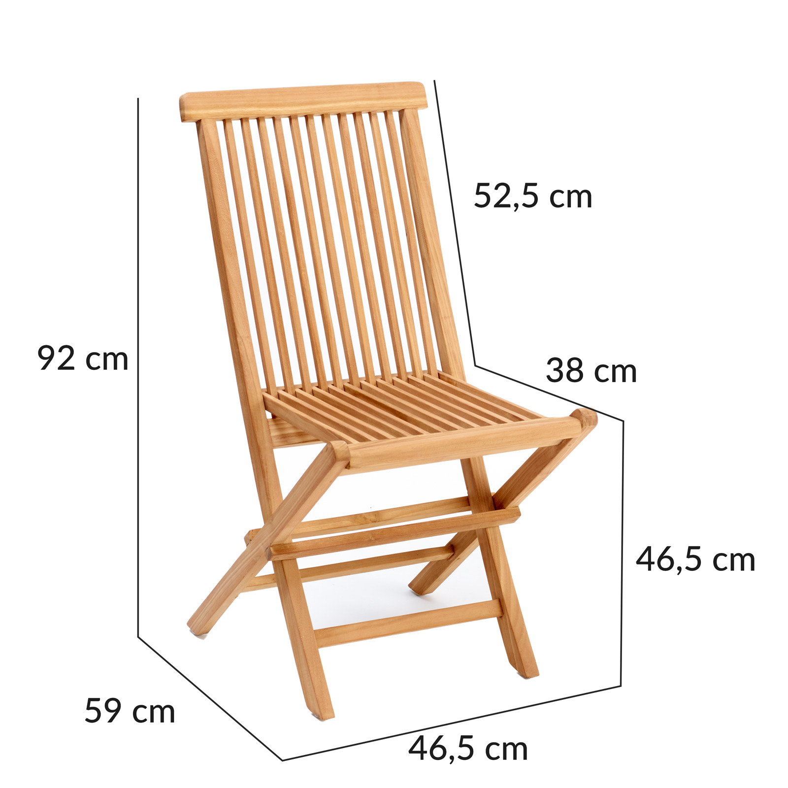 Set 2pz Sedie da Giardino Cantaria Legno Teak Certificato SVLK