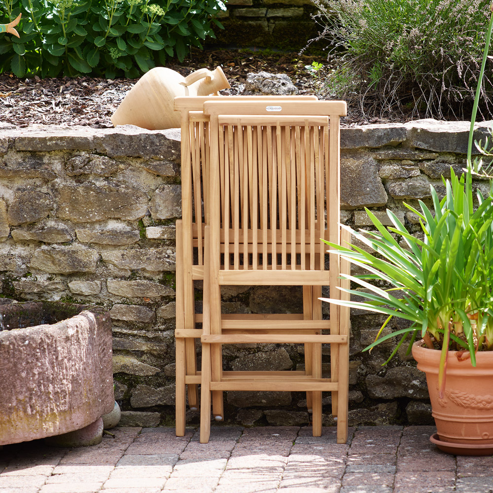 Set 2pz Sedie da Giardino Cantaria Legno Teak Certificato SVLK