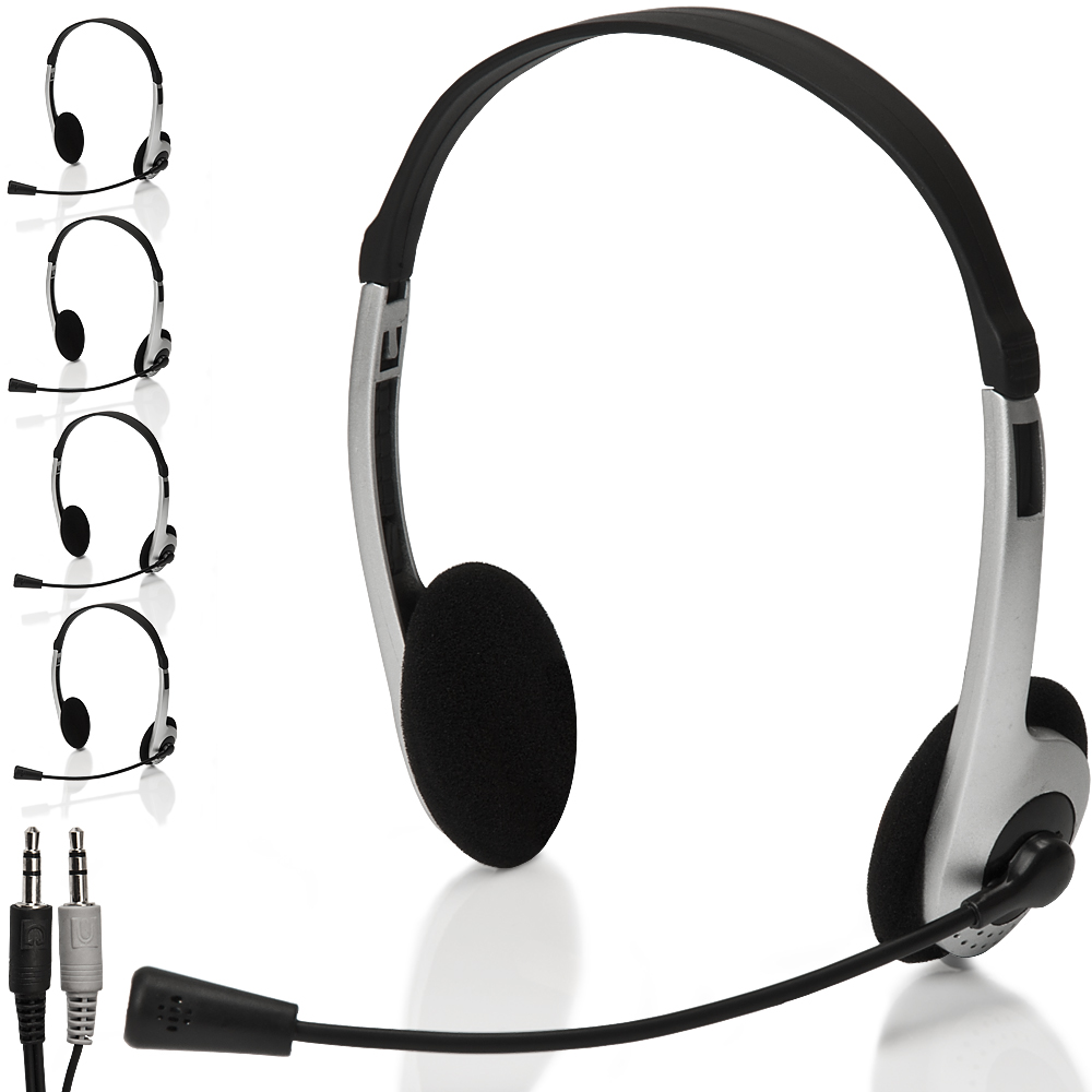 Set di 5 Auricolari PC Stereo con Microfono Integrato