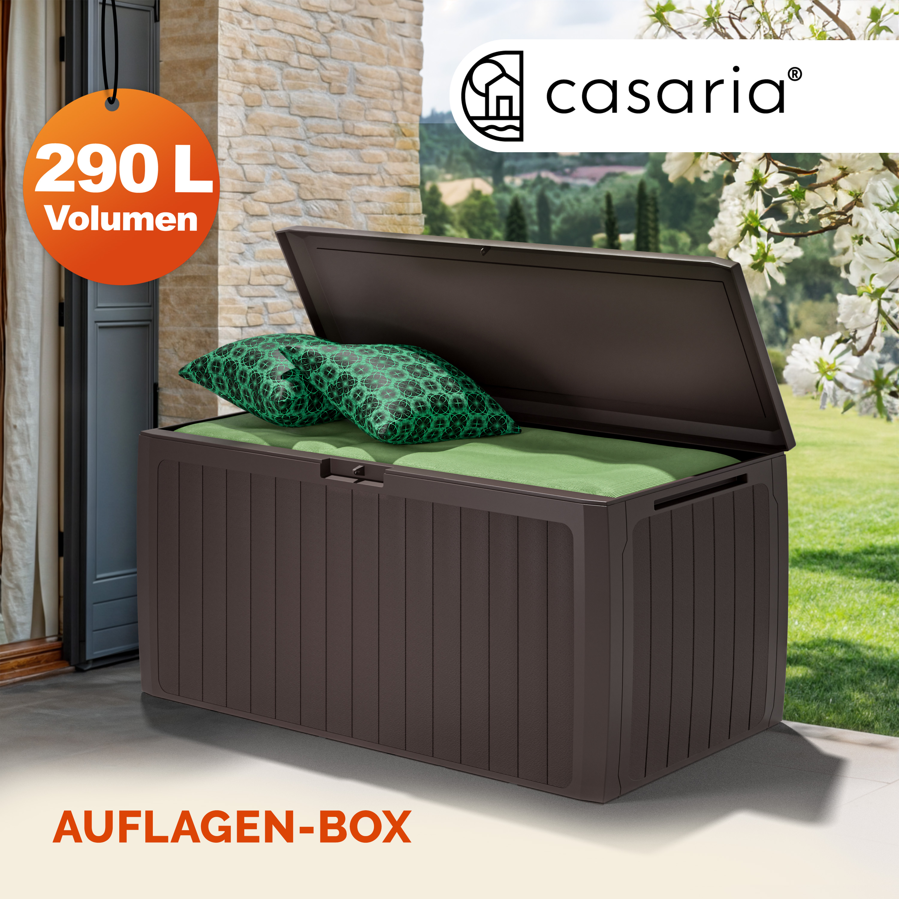 Baule da giardino Board Plus marrone 116x47x60cm