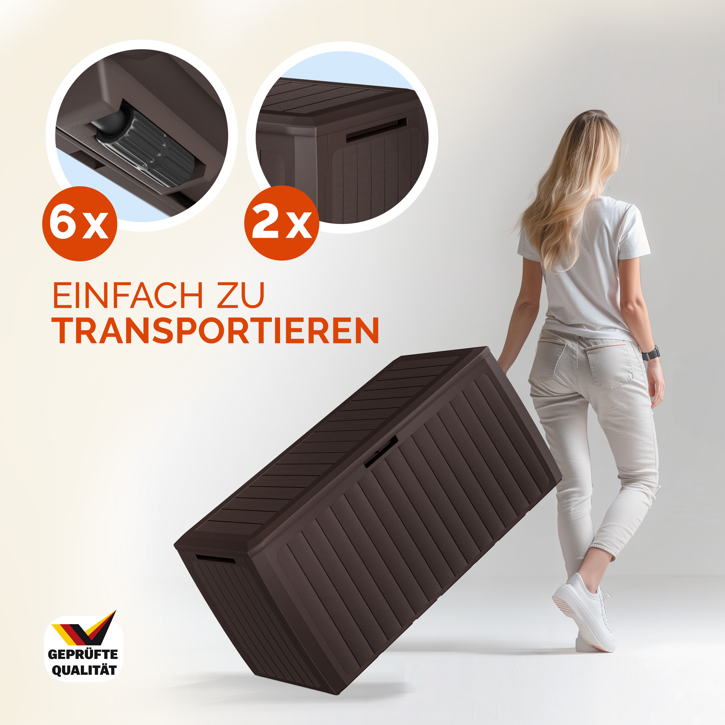 Baule da giardino Board Plus marrone 116x47x60cm