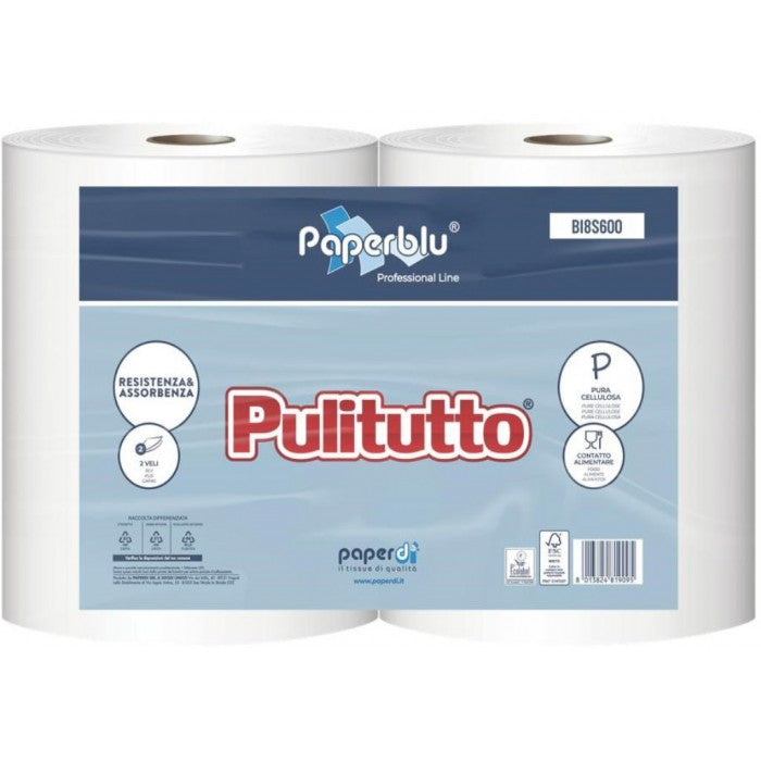 CARTA BOBINA MULTIUSO N. 2 - 2 Rotoli da 334 Strappi